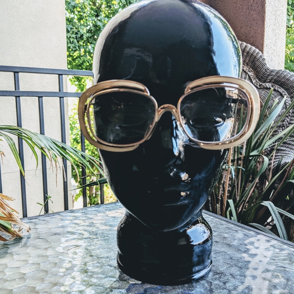 Vintage 1970s Dior  Oversized Sunglasses - Gold Frame